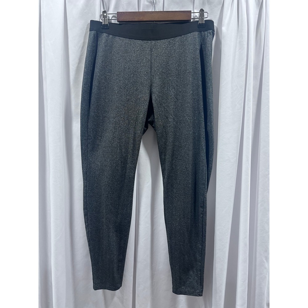 Eileen Fisher Petite Grey Herringbone Leggings Ankle Pants PM Minimalist